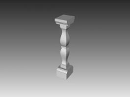 Baluster for stairs 3d model preview
