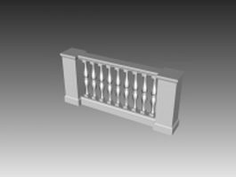 Baluster and balustrade 3d preview