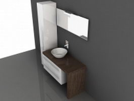 Bathroom vanity cabinets with tops 3d model preview