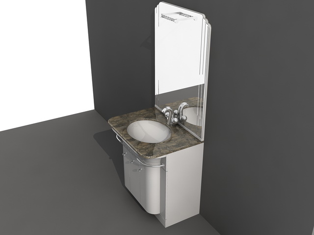 Small bathroom vanity combo 3d rendering