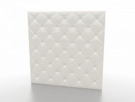 White fabric wall covering 3d model preview