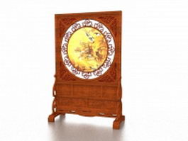 Carved wood screen stand 3d preview