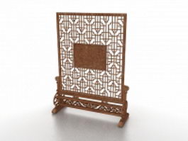 Antique room screen stand 3d model preview