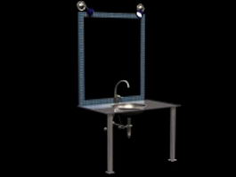 Glass basin with mirror 3d model preview
