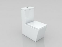 Square modern toilet 3d model preview