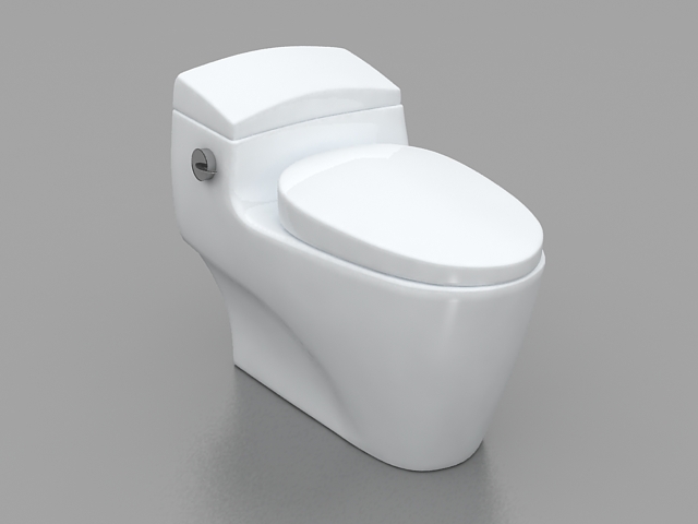 One piece bathroom toilet 3d rendering