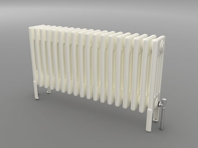 Hot water radiator heater 3d rendering