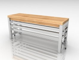 Bench over radiator 3d model preview