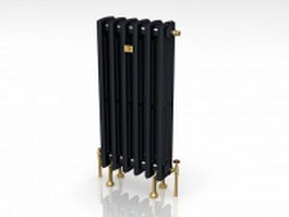 Black painted radiator 3d model preview