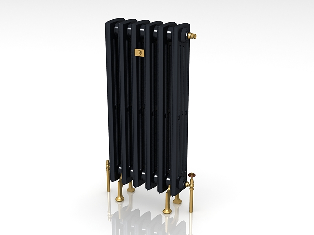 Black painted radiator 3d rendering