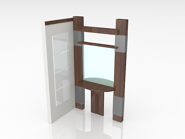 Corner room divider 3d rendering