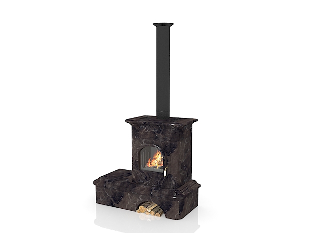 suspended fireplace 3d model