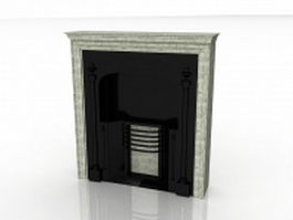 Concrete fireplace surrounds 3d model preview