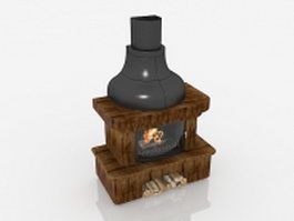 Backyard fireplace 3d model preview
