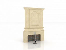 Fireplace mantels with tool 3d model preview