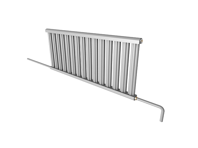 Steam radiator with pipe 3d rendering