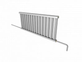 Steam radiator with pipe 3d model preview