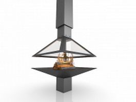 Modern gas stove fireplace 3d preview
