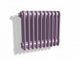 Purple water radiator heater 3d model preview