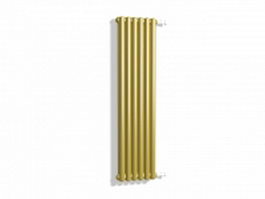 Yellow vertical column radiator 3d model preview
