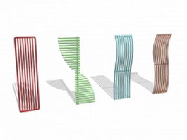 Colorful radiators 3d model preview