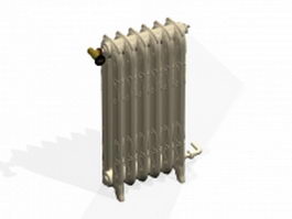 Old cast iron steam radiator 3d model preview