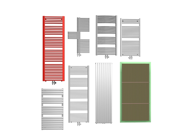 Heating radiators for homes 3d rendering
