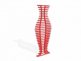 Red towel radiator 3d model preview