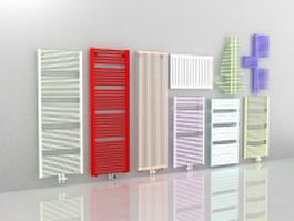 Painted radiators 3d model preview