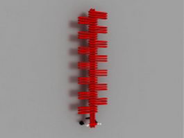 Painted red towel radiator 3d preview