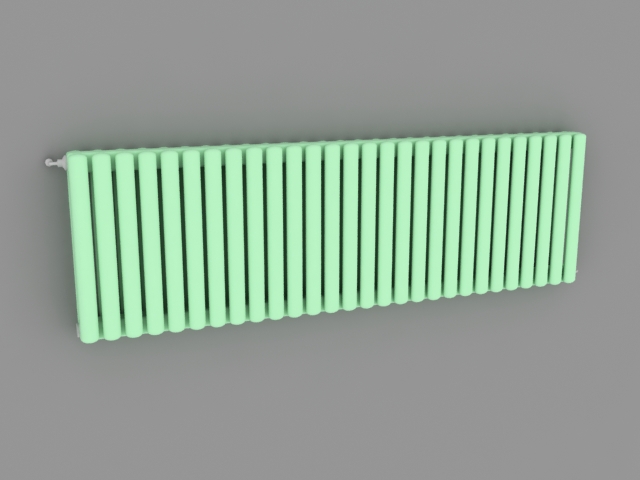 Green radiator 3d rendering