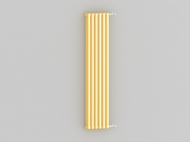 Golden radiator 3d rendering