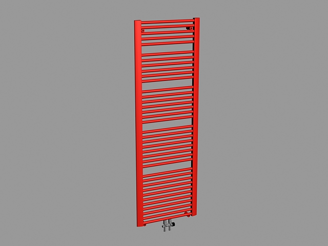 Red ladder radiator 3d rendering