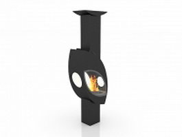 Modern gas fireplace 3d model preview
