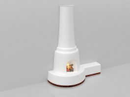 White vintage stove fireplace 3d model preview