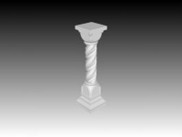 Stone railing baluster 3d model preview