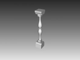 Stairs baluster 3d model preview