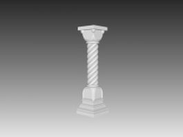 Exterior baluster 3d model preview