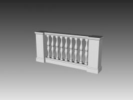 Baluster rail system 3d model preview