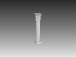 Carved baluster 3d preview