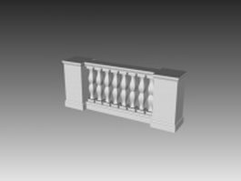Balustrade railing 3d model preview