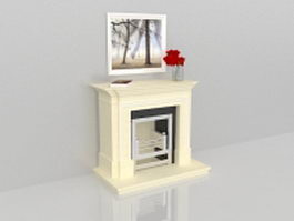 Decorating fireplace mantels with painting 3d preview