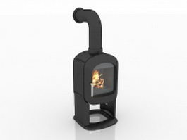 Ventless gas stove fireplace 3d model preview