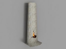 Unique wall fireplace 3d model preview