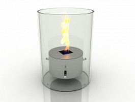 Glass fireplace heater 3d model preview
