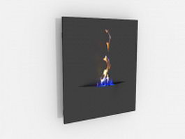 Wall mount electric fireplace 3d model preview
