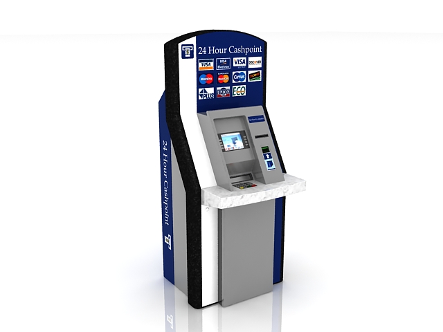Bank ATM machine 3d rendering