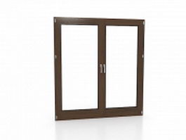 Steel frame casement window 3d model preview