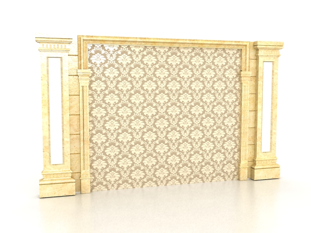Indoor marble feature wall 3d rendering