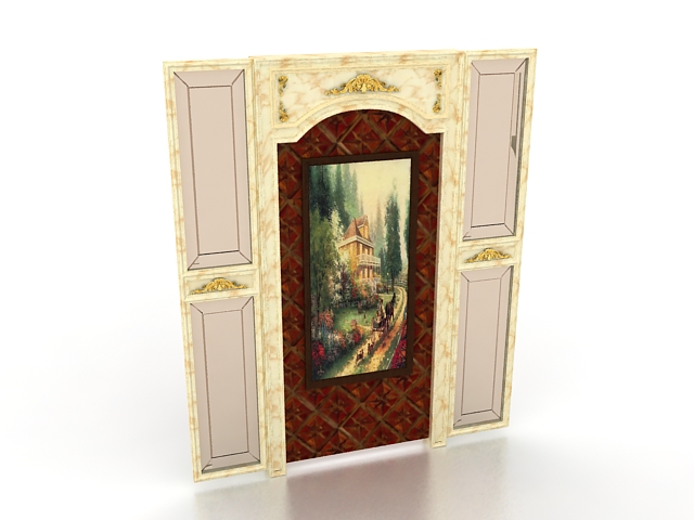 Russian style feature wall 3d rendering